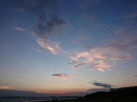 海 空 夕焼け 海 空 夕焼けの写真