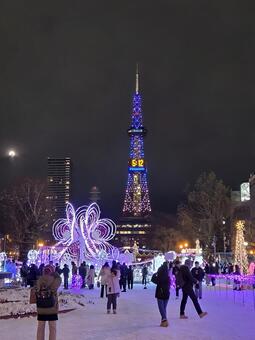さっぽろホワイトイルミネーション さっぽろホワイトイルミネーショ,イルミネーション,夜景の写真素材
