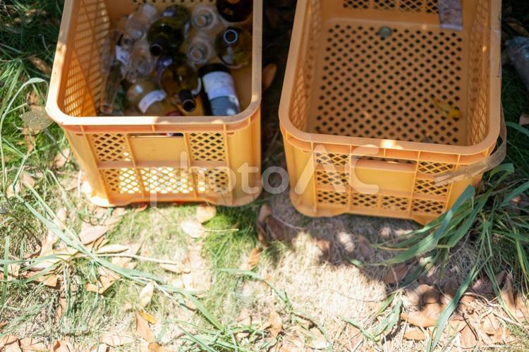 農家が使うオレンジ色のカゴ カゴ,農家,農業の写真素材