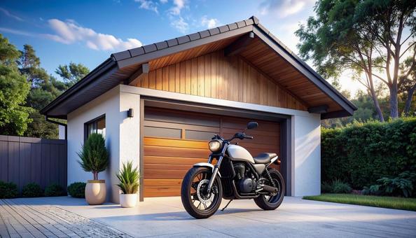 バイクのガレージ バイクのガレージの写真