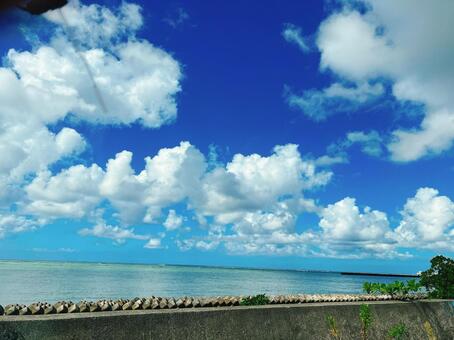 沖縄の空 沖縄の空,空,青空の写真素材