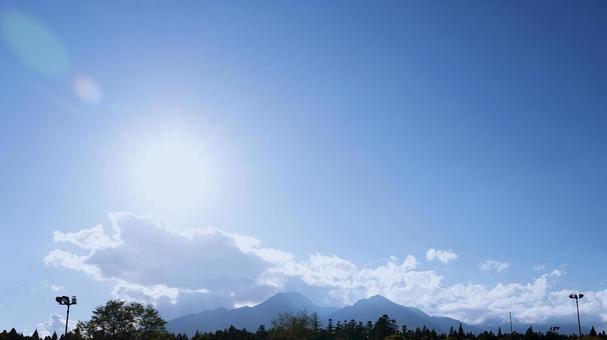 Photo, blue sky, sun, sun light, 