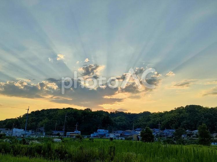夕焼けのグラデーション 夕焼け,空,グラデーションの写真素材