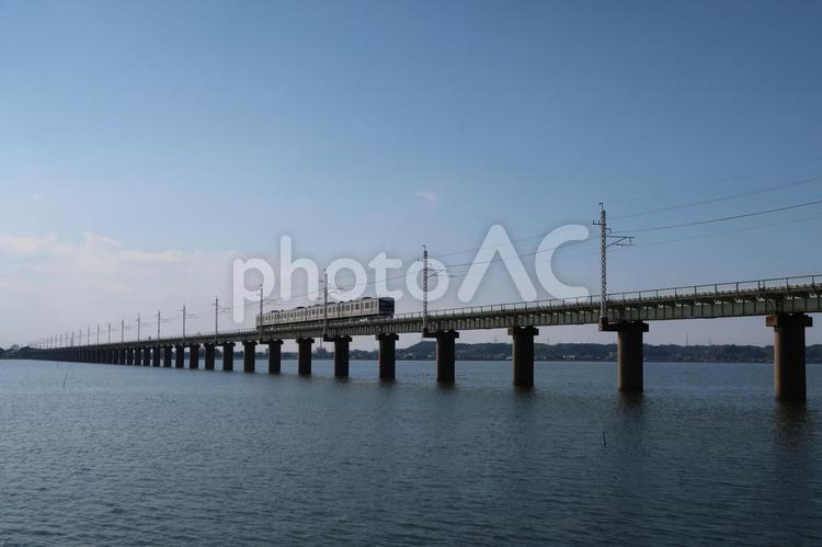 茨城県ＪＲ鹿島線　北浦橋梁 鹿島線,北浦,北浦橋梁の写真素材