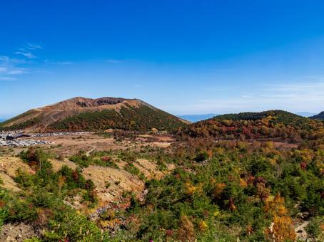 秋の一切経山 山,秋,自然の写真素材