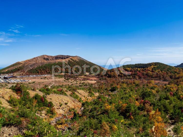 秋の一切経山 山,秋,自然の写真素材