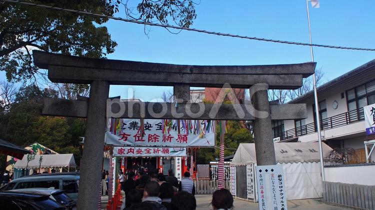 初詣風景　2023年　令和5年 初詣,神社,卯年の写真素材
