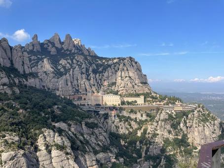 モンセラットの代表的な眺め バルセロナ,スペイン,カタルーニャの写真素材