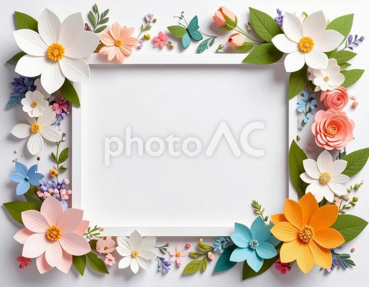 花の額縁の素材 花,フローラル,枠の写真素材
