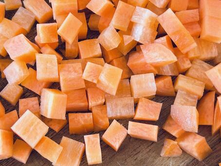にんじんの角切り にんじん,角切り,カットの写真素材