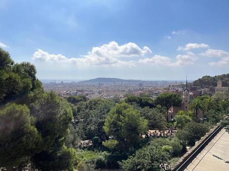 グエル公園から見たバルセロナ市内 グエル公園から見たバルセロナ市内 バルセロナ,スペイン,グエル公園の写真素材