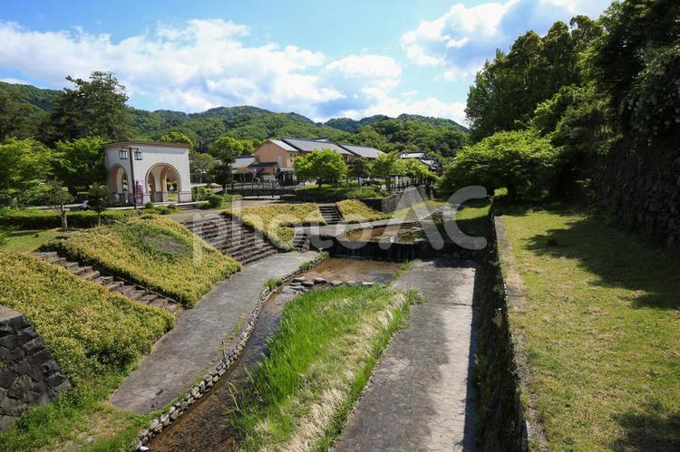 兵庫県勝岡市　谷山川の風景 谷山川,川,水の写真素材