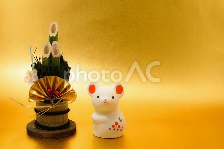 ねずみ年年賀状素材（年賀状素材・正月素材） 年賀状素材,子年,ねずみ年の写真素材