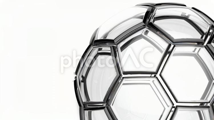 クリア　透明　サッカーボール　白背景 サッカー,スポーツ,試合の写真素材