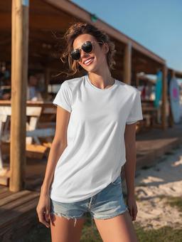 おしゃれなサングラスと夏の装い おしゃれなサングラスと夏の装いの写真