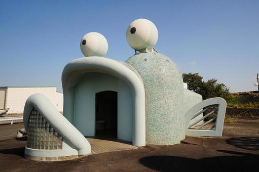 佐賀 芦刈町 ムツゴロウ型トイレ3 ムツゴロウ型トイレ,公衆トイレ,トイレの写真素材