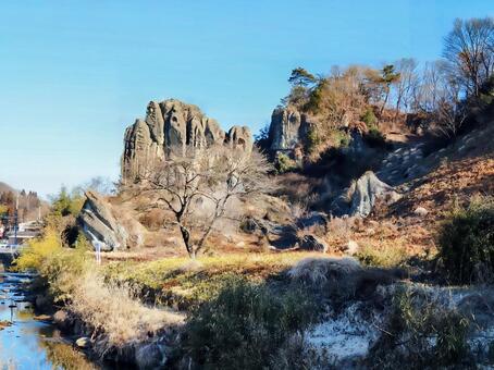 大谷景観公園の巨石 大谷景観公園,宇都宮,岩の写真素材