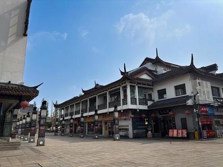 A tourist area lined with traditional Suzhou architecture, JPG A tourist area lined with traditional Suzhou architecture, JPG