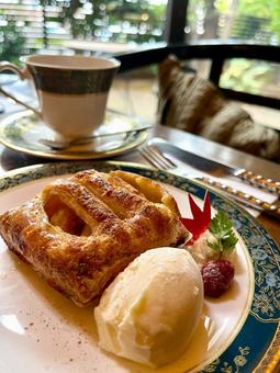 アップルパイ アップルパイ アップルパイ,デザート,カフェの写真素材