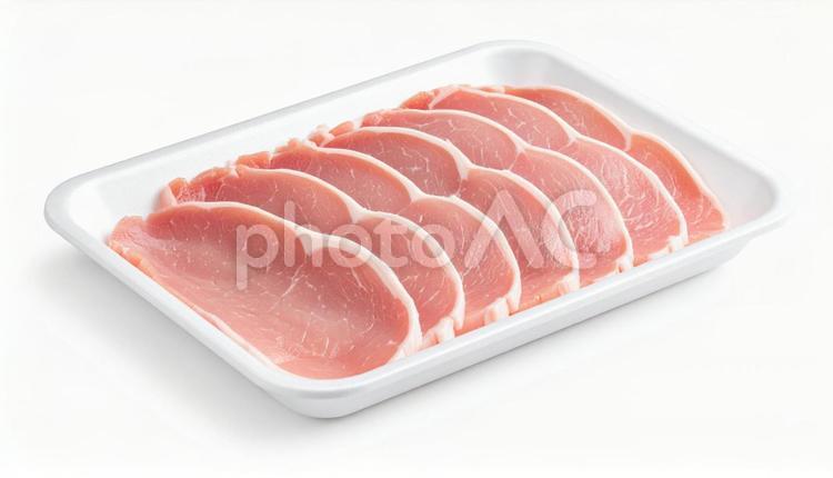 トレーに入った国産豚肉　生姜焼き用 生肉,豚ばら肉,国産の写真素材