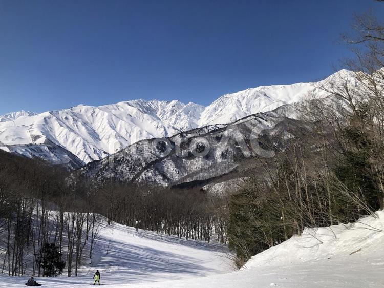 スキー場　ゲレンデ風景　白馬岩岳 スキー場,ゲレンデ,風景の写真素材
