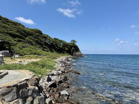 福井県東尋坊雄島の景色 福井県東尋坊雄島の景色 無人島,福井県,田舎の写真素材