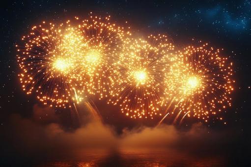 夜空に咲く夏の花火 夜空に咲く夏の花火の写真