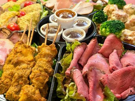 肉のオードブル盛り合わせ 肉のオードブル盛り合わせ オードブル,肉,唐揚げの写真素材