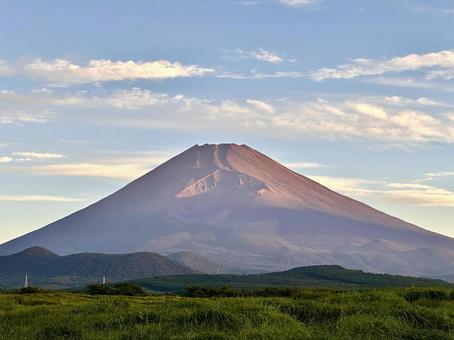 8月真夏の朝の富士山 8月真夏の朝の富士山 富士山,夏,朝日の写真素材