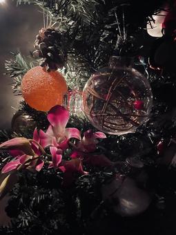 クリスマスの夜 クリスマス,クリスマスツリー,オーナメント（アート）の写真素材