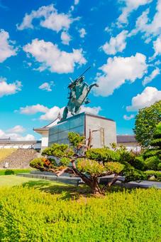 【山形】山形駅の周辺 霞城公園 最上義光 【山形】山形駅の周辺 霞城公園 最上義光 山形城跡,山形,城跡の写真素材