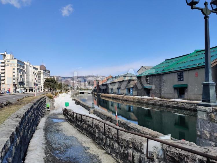 小樽運河(無人) 街並み,風景,町並みの写真素材
