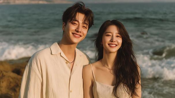 美しい笑顔で写る二人の写真