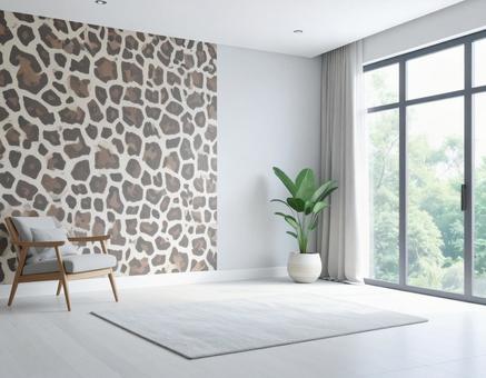 アニマル柄の壁紙 モダンな部屋 アニマル柄の壁紙 モダンな部屋の写真