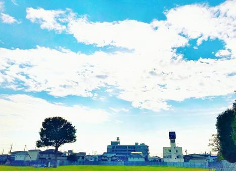 広がる青空と雲 広がる青空と雲の写真