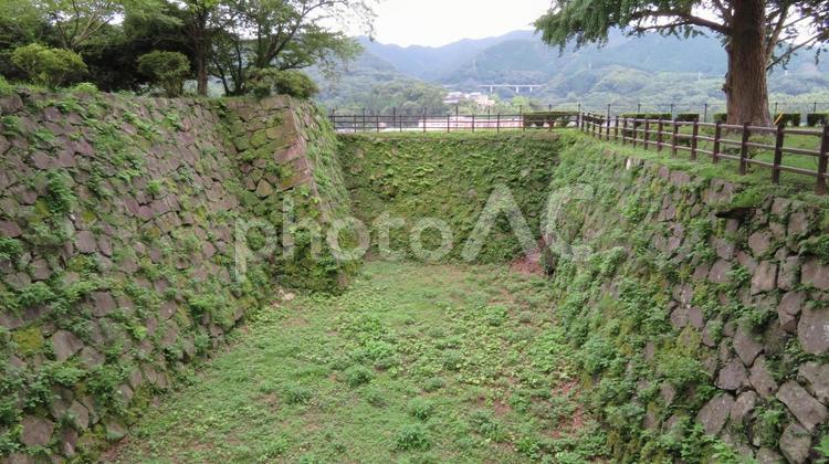 臼杵城　空堀と石垣 臼杵城,平山城,海城の写真素材