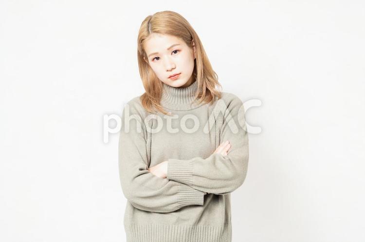 考え事をしている若い女性 考え,悩み,若いの写真素材