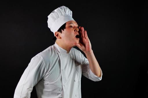 叫ぶシェフの男性 叫ぶシェフの男性 シェフ,男性,コック帽の写真素材