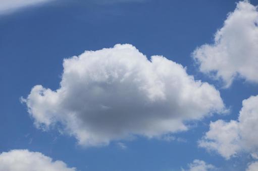 Photo, blue sky, fluffy, white, 