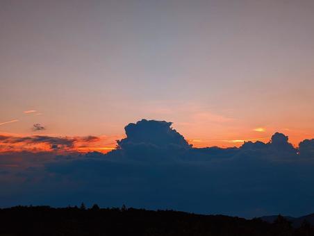 Sunset hidden by clouds, JPG