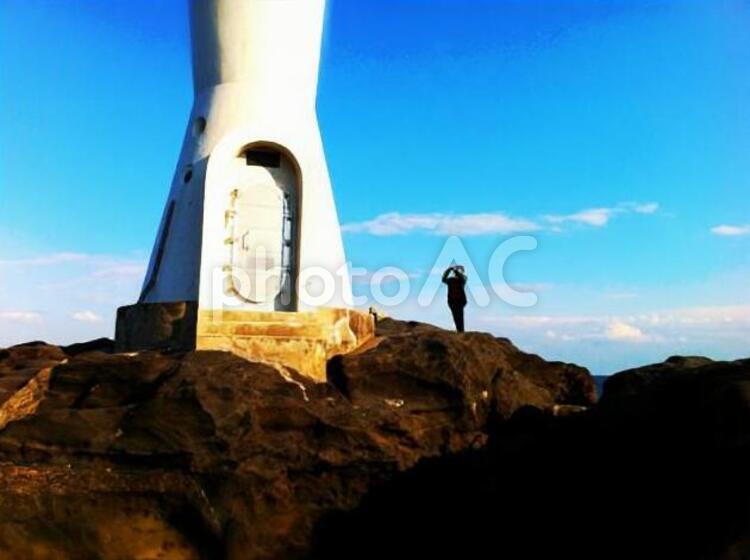 灯台には青空が似合う 灯台,犬吠埼,絶景の写真素材