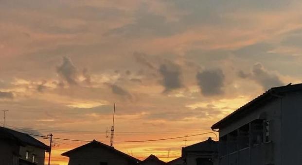 夏の夕焼け 夏の夕焼けの写真