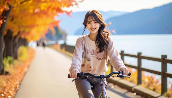 秋のサイクリング 秋のサイクリングの写真