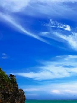 沖縄　海と空 海,空,沖縄の写真素材