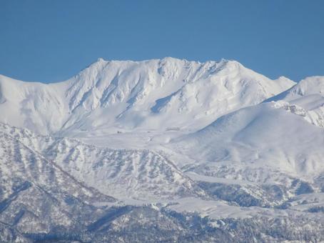 冬の立山連峰 山,冬山,山頂の写真素材