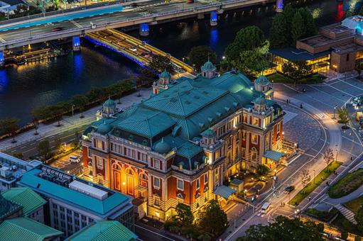 都市夜景 都市夜景 ステーションワン,淀屋橋,大阪の写真素材