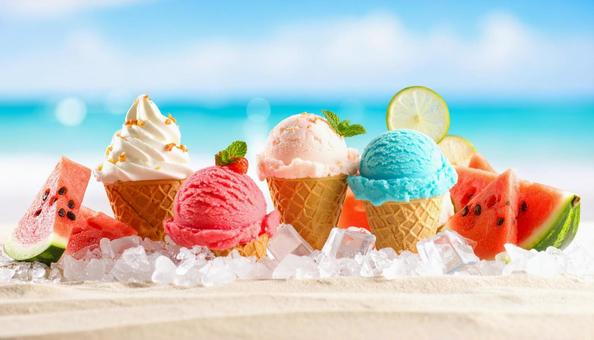 夏の冷たい食べ物イメージ 夏の冷たい食べ物イメージの写真