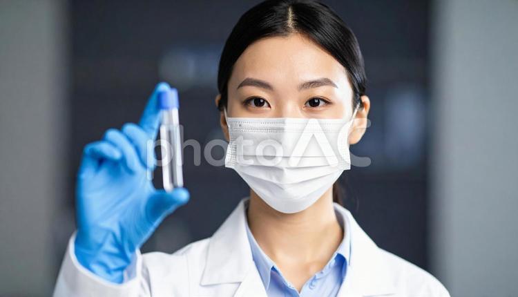 臨床検査イメージ 実験,女性,人物の写真素材