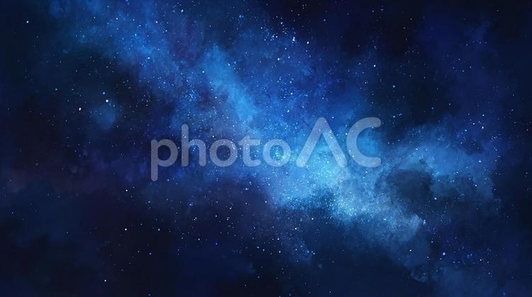 紺碧の宇宙に広がる星の川 銀河,宇宙,星の写真素材