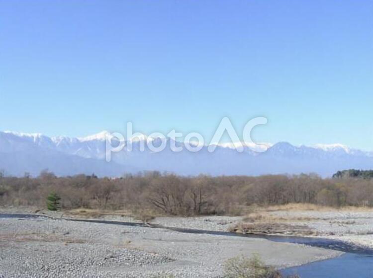 早春の北アルプス 北アルプス,早春,梓川の写真素材